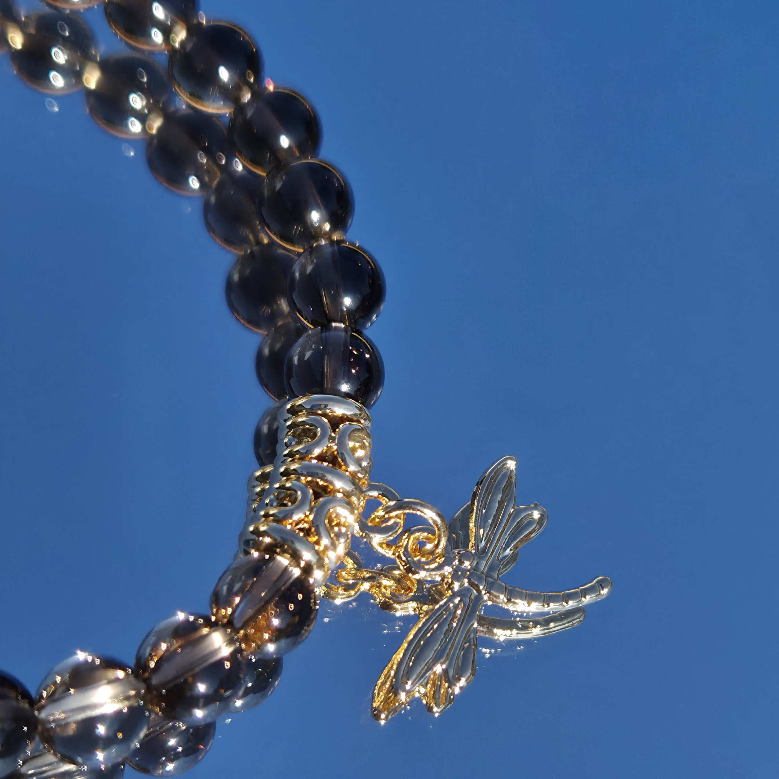 Luna Lovewitch Smoky Quartz Dragonfly charm bracelet