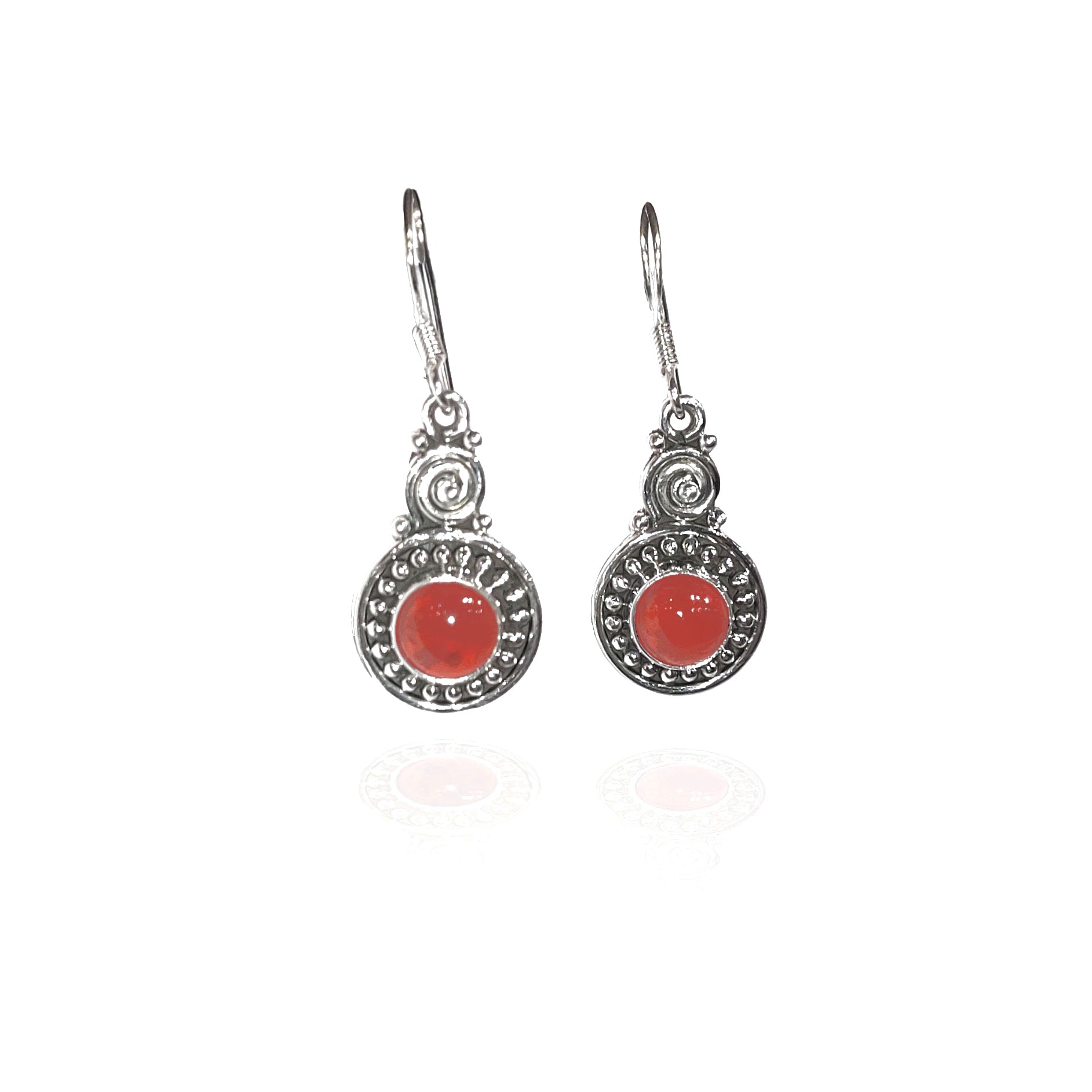 Akasha carnelian silver earrings