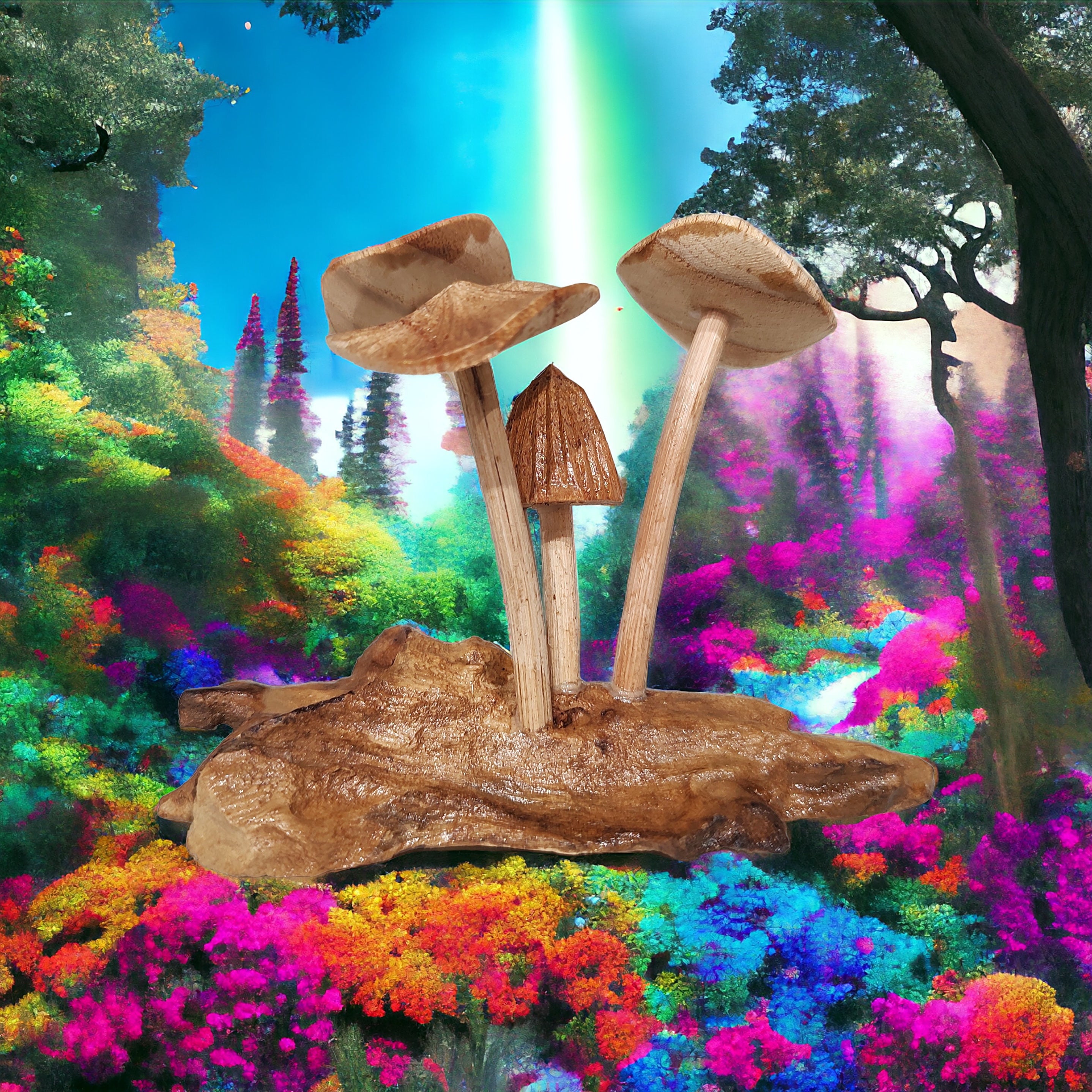 Mystical wooden mushrooms