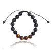 Fearless - Obsidian and Tigers Eye 10mm Adjustable beaded bracelet