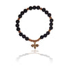 6mm Natural crystal bead bracelets with golden bee charm - 4 Crystal choices